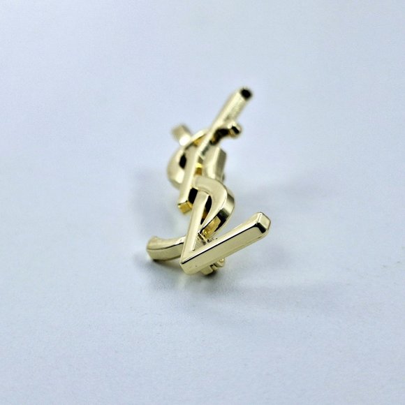 Vintage Gold Yves Saint Laurent YSL Brooch Employee Appreciation Lapel Pin Small - Picture 4 of 11